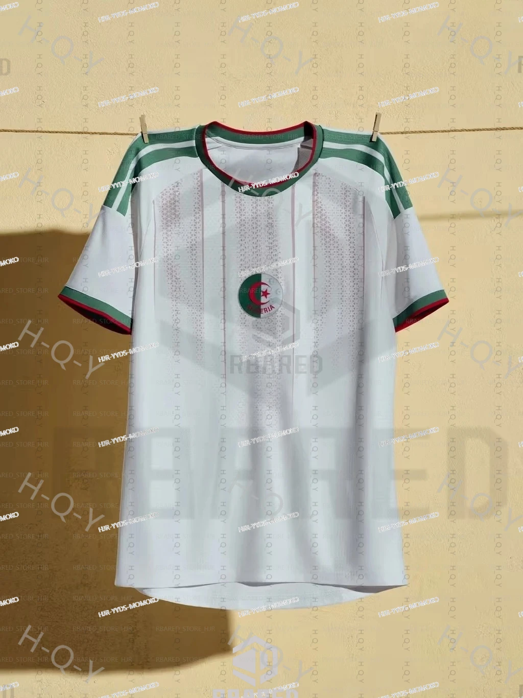 مجموعة أدوات Algeria 2026 Home Kit الأكثر مبيعًا لكل من الرجال والنساء، تتميز بقميصًا سريع الجفاف وجيد التهوية #1