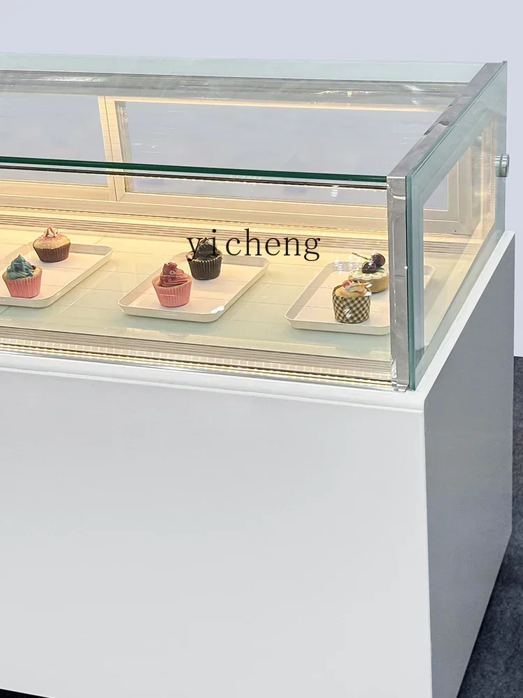 D17-2 Single Layer Right Angle Cake Refrigerated Display Cabinet Commercial Air-cooled Fresh-keeping Cabinet Edgeless Glass