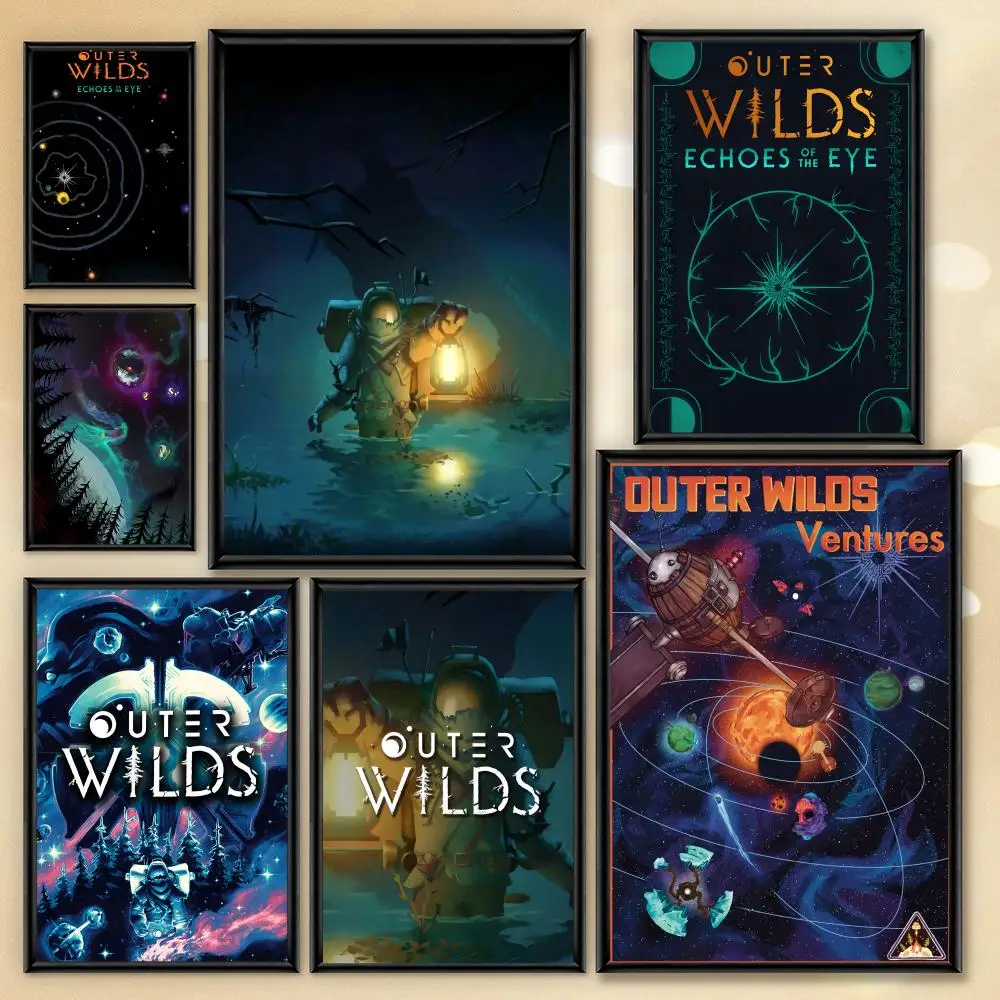 O-Outer Wilds Movie Game Poster Aesthetic PVC Wall Art - HD Waterproof UV Resistant For Home Bar Office