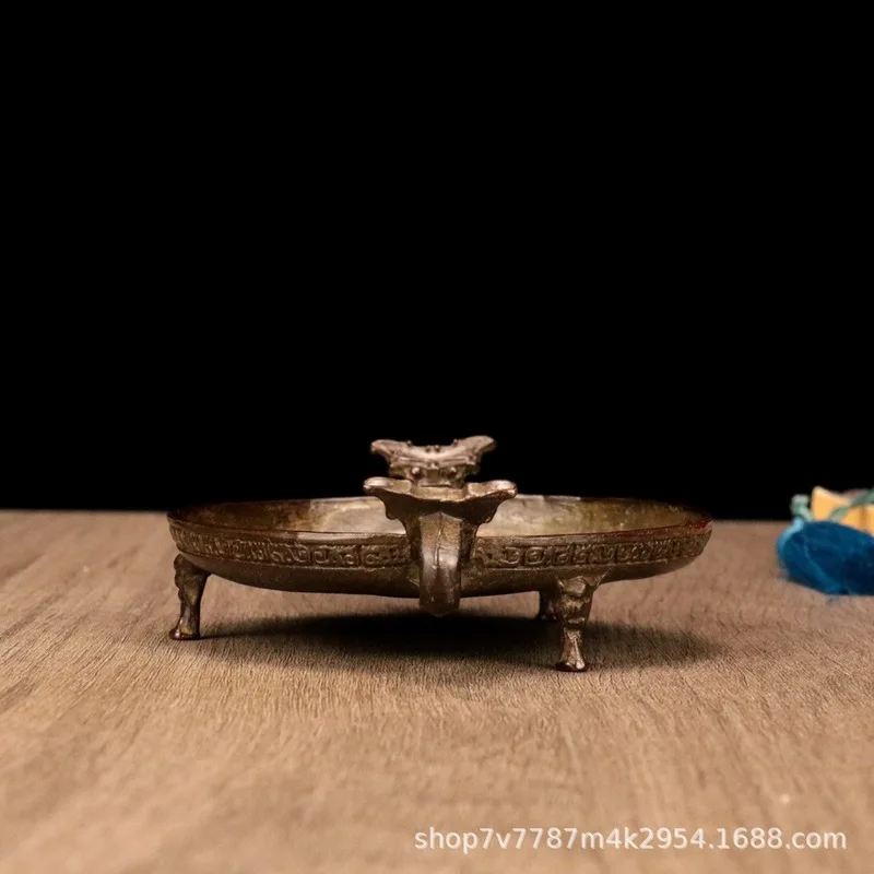 Brass alloy craft item with double animal ears, pen holder, home decoration ornament