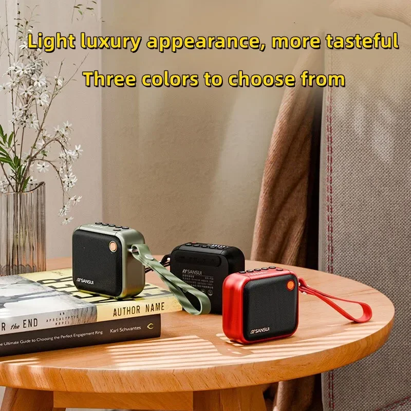 Sansui F39 미니 무선 블루투스 스피커 스테레오 HIFI TWS 베이스 풀 밴드 라디오 MP3 음악 플레이어 시스템 Caixa De Som Bluetooth