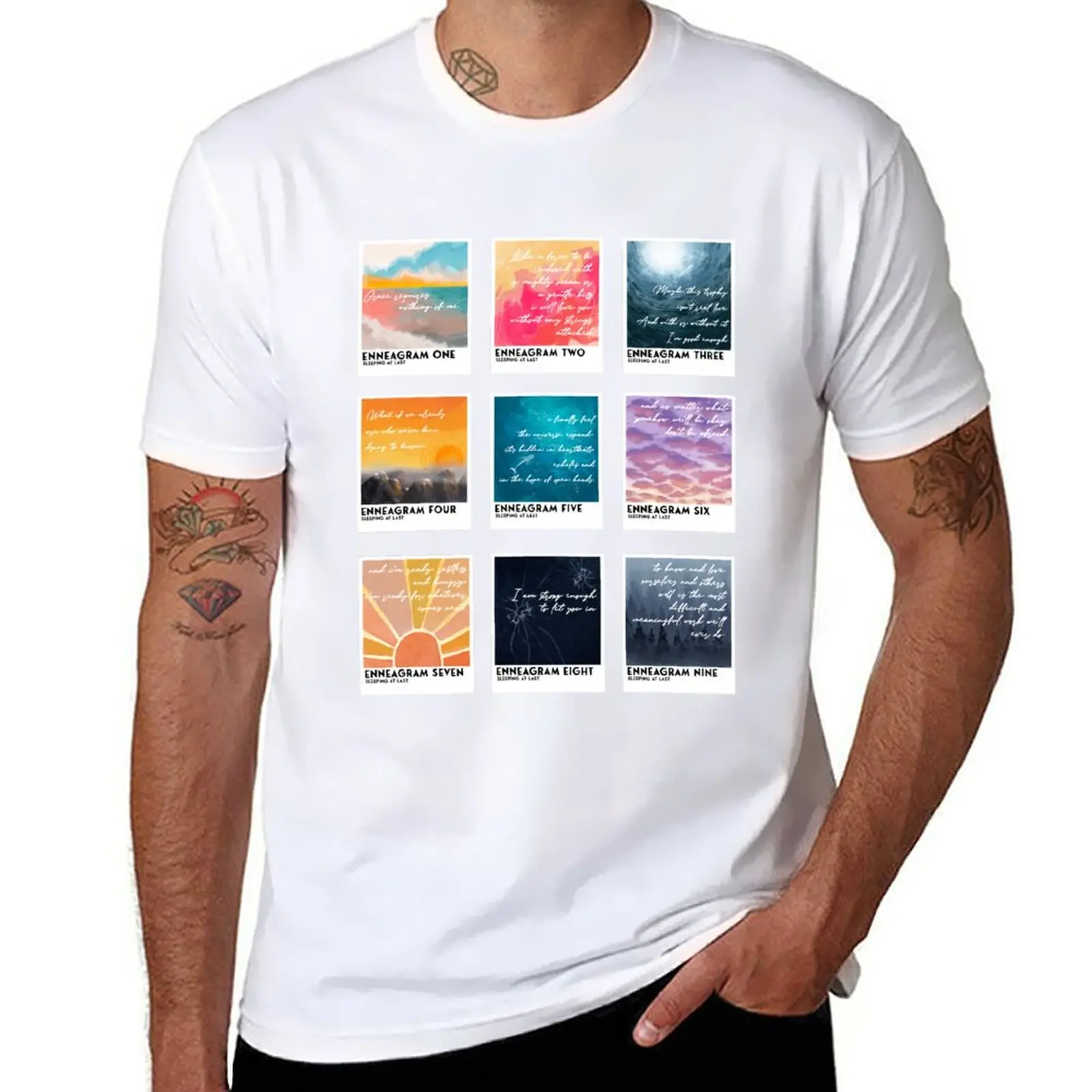 New Sleeping At Last Enneagram 1 - 9 Collection Atlas T-Shirt tees mens clothing