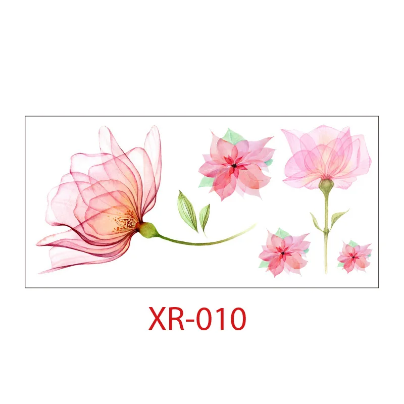 Sexy Flower Temporary Tattoos Fake Tattoo for Women Girl Color Rose Lotus Women\'s Body Protection Tattoo Stickers Water Transfer