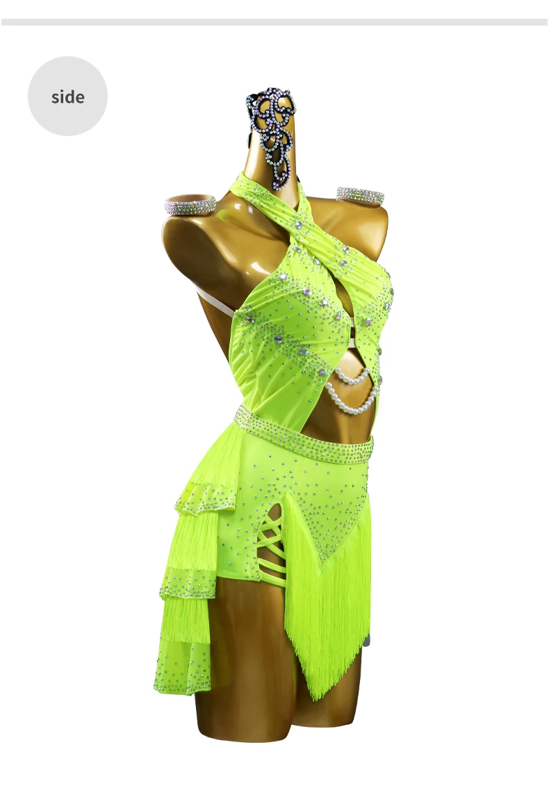2026 Damen-Tanzkostüm für Lateinamerikanische Wettbewerbe, Neues Sportkleid für Mädchen, Sexy Elegante Kleidung, Abendkleid mit Fransen, Trainingskleidung – Detail 8