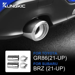 Car Exhaust Extension Pipe For Subaru BRZ Toyota GR86 2021 2022 2023 2024 2025 Stainless Steel Exhaust Tip Accessories Decor 2PC