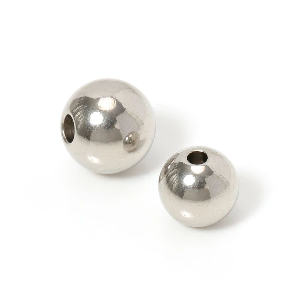 No Fade 100pcs Gold Color Round Beads Stainless Steel Spacer Beads &Beads Separators for Bracelets Necklace Jewelry Making DIY