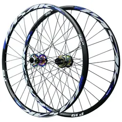 Mtbスルーアクスルハブホイールセット,26, 29, 27.5, 100, 142,xd,hg,ms,rim32hスポーク,6パワ,自転車ホイールqr9mm,まばゆいばかりのアーチ,電気プレート