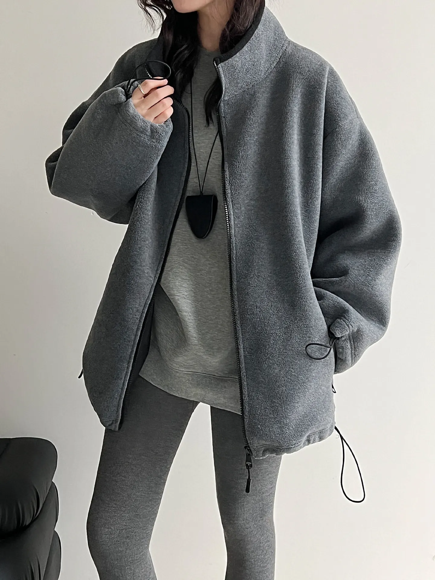 LIMO 2025 Autumn Winter New Double Sided Sherpa Fleece Hoodie Zipper Jacket Women's Outdoor Streetwear Coat Fashion