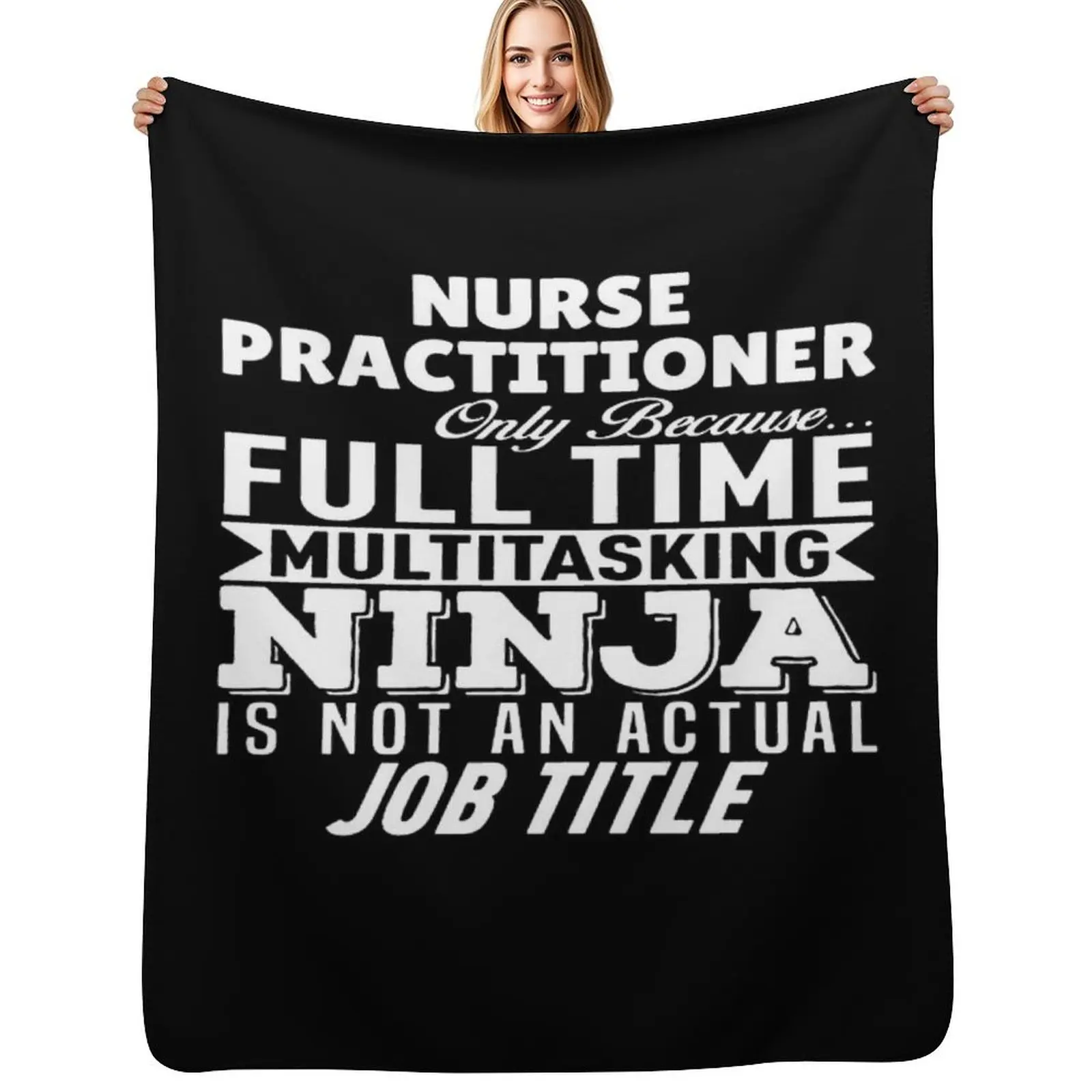 

Nurse Practitioner Multitasking Ninja Throw Blanket Plush Designers blankets and throws Single Blankets