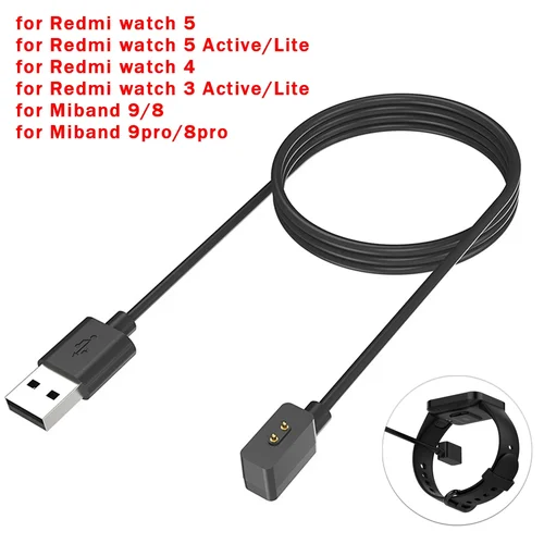 Cable de carga rápida para Redmi Watch 5/4, Cable de carga USB magnético, carga de energía para Redmi Watch 2/5 Active/Lite/Mi 9/8
