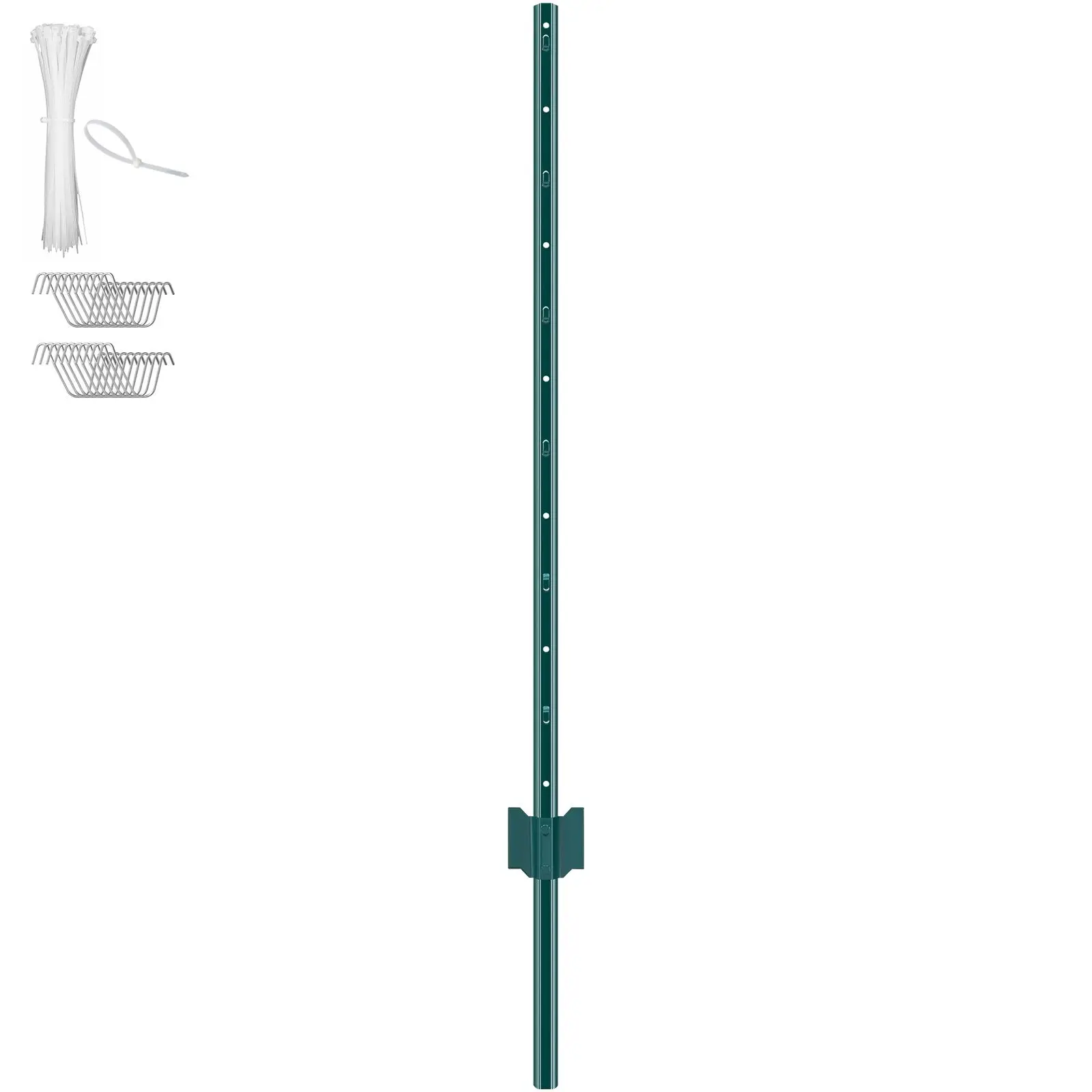 4 Feet Fence Post 10 Pack T-Post Heavy Duty Metal Fence Posts Green