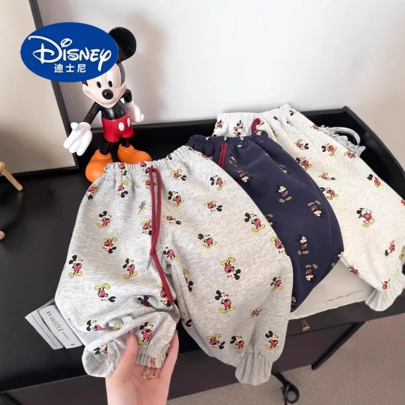

Disney Kids' Cotton Joggers | Mickey Print Ankle Pants, Loose-Fit Unisex Cargo Pants for Boys & Girls