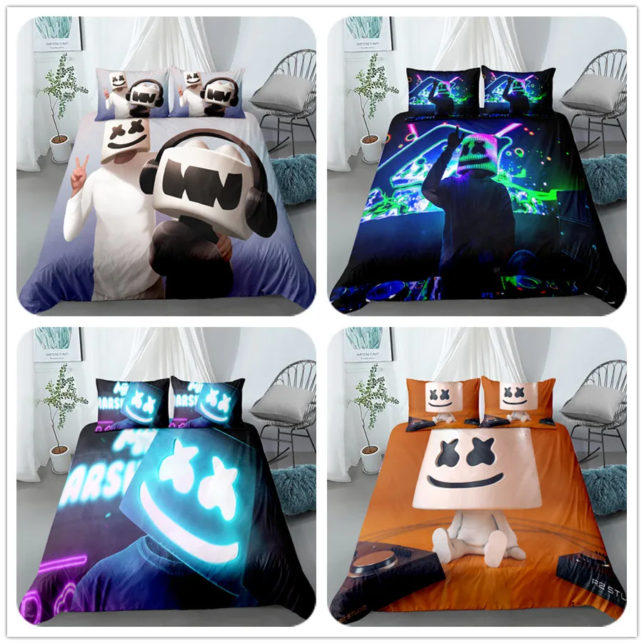 Dj Cartoon Duvet/Doona Cover Set Single Twin Double Queen King Cal King Size Bed Linen Set