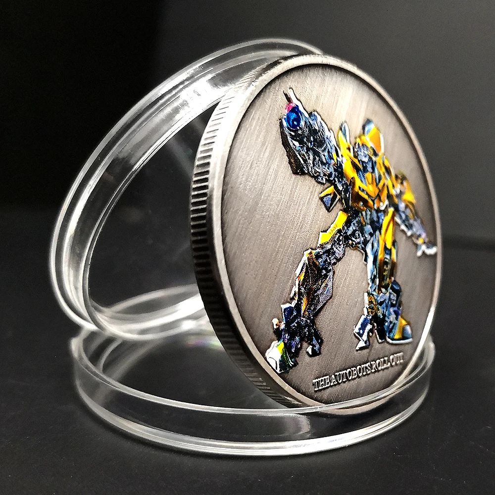 Transformers Peripherals Bumblebee Cartoon-Gedenkmünze, vergoldete Gedenkmünze aus Druckguss, Geburtstagsgeschenk