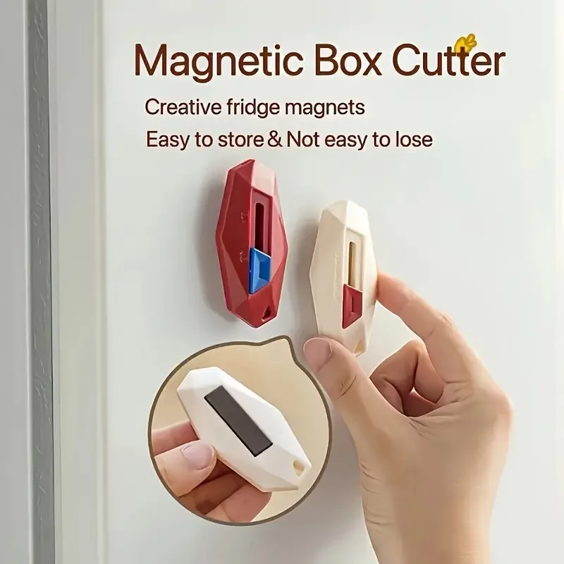 

Fridge magnet Unbox Knife Safety Round Head Cutter Magnetic Carton Box Cutter for Opening Package Letter Utility Knife