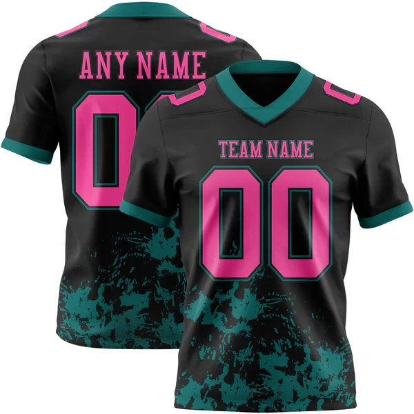 Custom Graffiti Style American Football Jersey Personalized Diy Team Name Number V Neck Breathable Sport Uniform For Men Women view 6