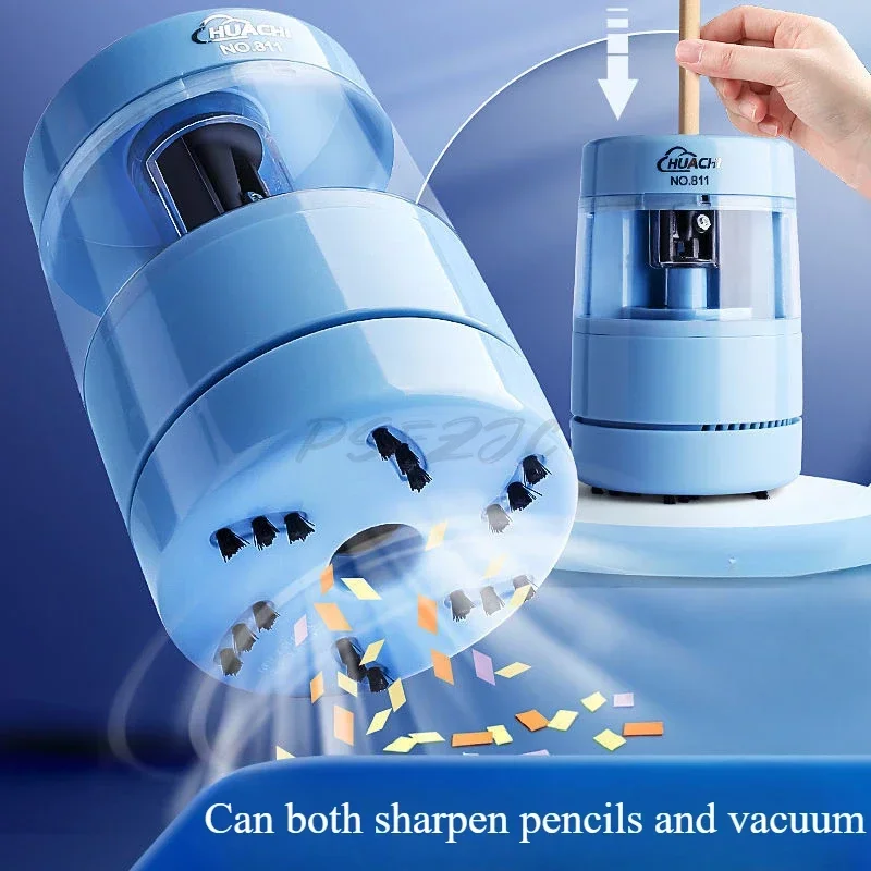 Electric Pencil Sharpener Desktop Vacuum Cleaner Two-in-one Rechargeable PencilSharpener Multi-function 2024Cute School Supplies