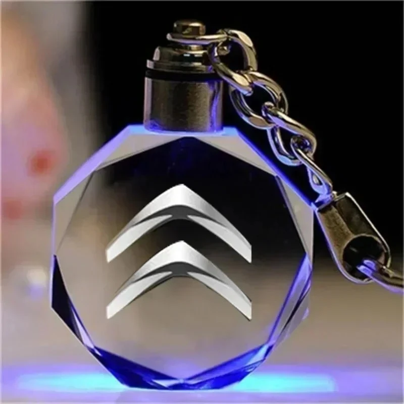 Citroen LED Crystal Keychain Decoration Car Logo Key Ring for C4 C3 C5 C1 DS3 DS5 Jumper Berlingo Xsara Auto Accessories - view 3