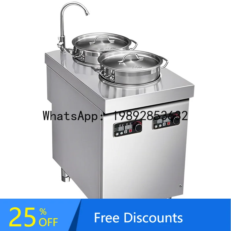 CZ Pot Stove Dual Head Multi-Functional Braised Meat Soup Noodle Cooking Integrated Commercial Clay Pot Stove Kitchen Equipment