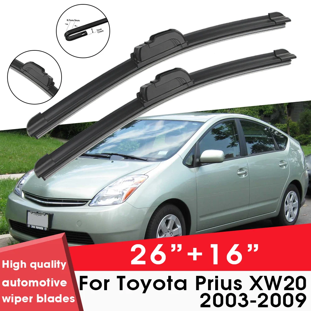 

Car Wiper Blade Blades For Toyota Prius XW20 2003-2009 26"+16"Windshield Windscreen Clean Rubber Silicon Cars Wipers Accessories