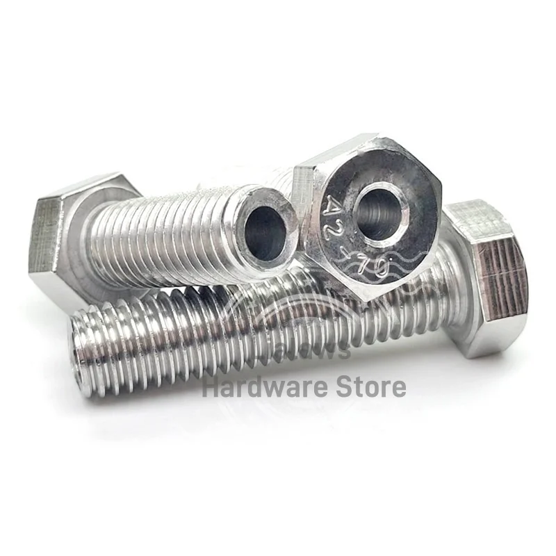 External Hexagon Hollow Screw M4 M5 M6 M8 M10 M12 M14 M16 M20 304 A2 Stainless Steel Outer Hex Head Bolt Through-Hole Screws