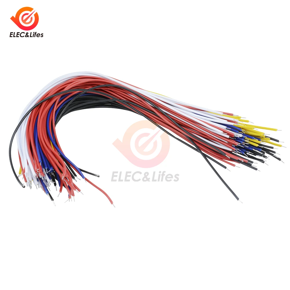 100Pcs Double Head PCB Solder Cable 20CM Breadboard Fly Jumper Wire Cable Tin Conductor 5 Color