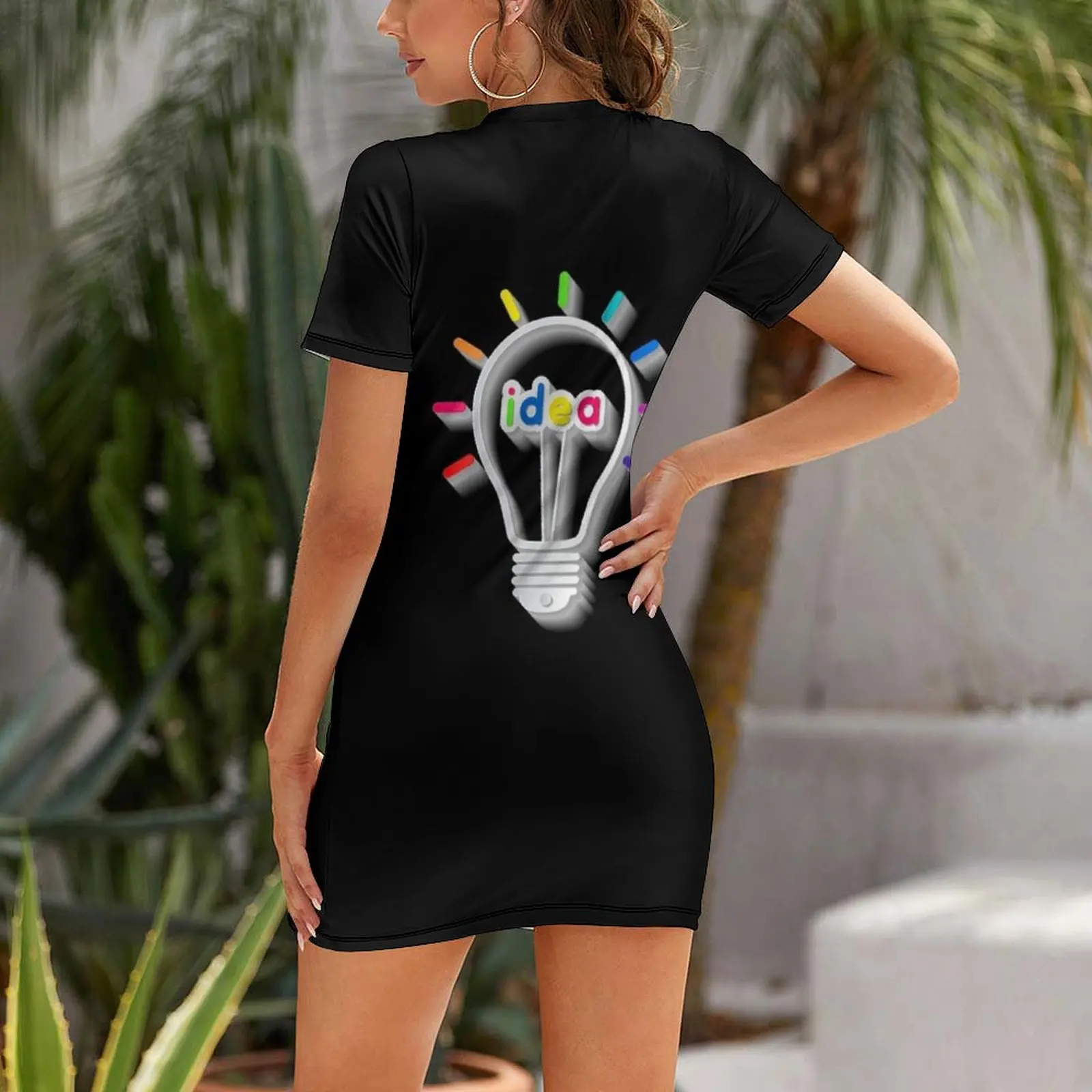 Light bulb Idea Inventor for Men Women Kids Gear Short Sleeved Dress summer dress daily Woman's evening dress