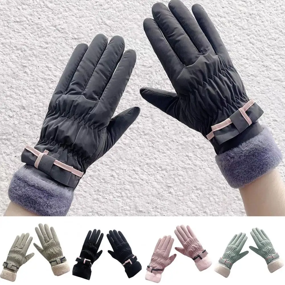 Driving Mittens 1 Pair Stylish Elastic Coldproof  Winter Women Outdoor Cycling Windproof Warm Gloves Hand Protect Cover