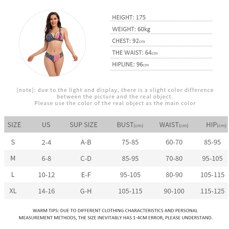 섹시한 플래그 비키니 여성 수영복 세트, 미국 여름 휴가 해변용, 집계 문자 리본, 2024 신제품