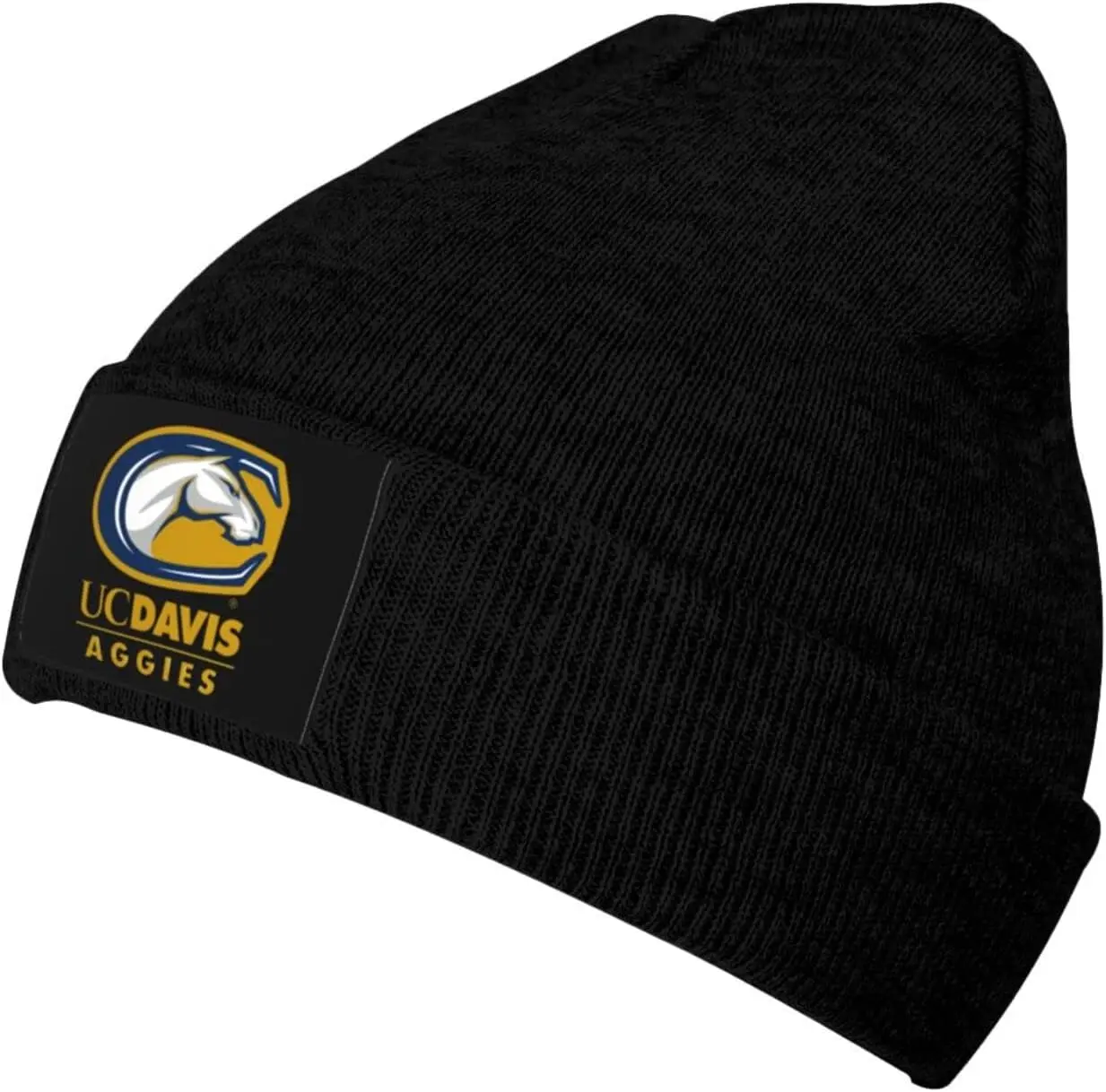 Uc Davis Aggies University Logo Beanie Knit Hats for Men&Women-Daily Knit Ribbed Cap - Caps for Cold Weather