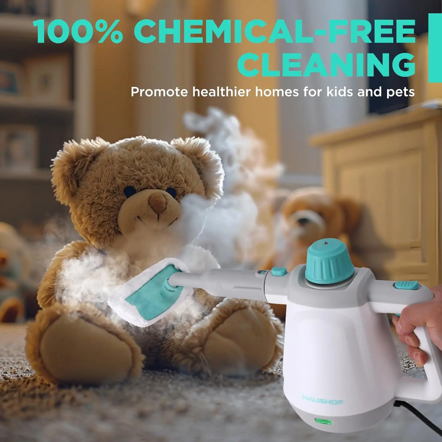 เครื่องทำความสะอาดไอน้ำแบบมือถือพร้อมอุปกรณ์เสริม 11 ชิ้น อเนกประสงค์สำหรับพื้น รถยนต์ เบาะ เบาะรองนั่ง รอยต่อกระเบื้อง และคราบไขมัน