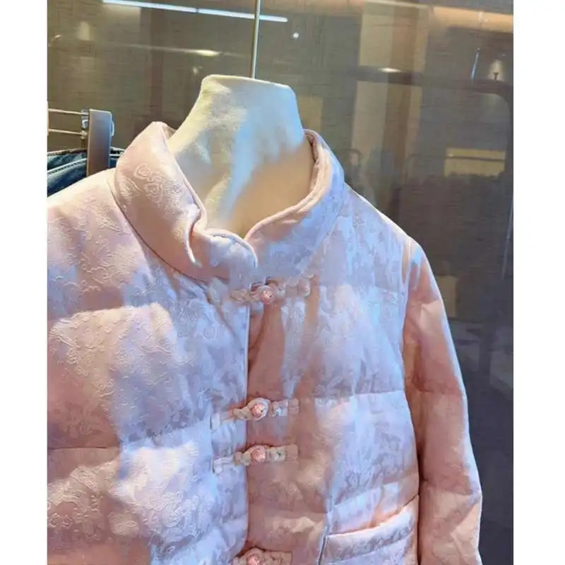 Women's Winter Tops Coats Cotton Coats Tang Suits Warm Thickened Button Fastening Simple Comfortable Casual Design Fashion New