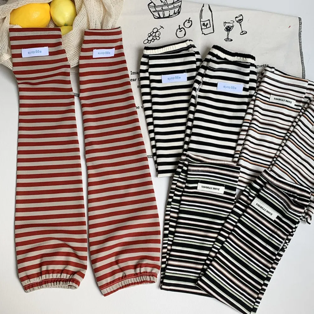 

Arm Protection Striped Ice Sleeves Loose Elastic Sunscreen Sleeve UV Insulation Anti-UV Summer Cycling Sleeves Women