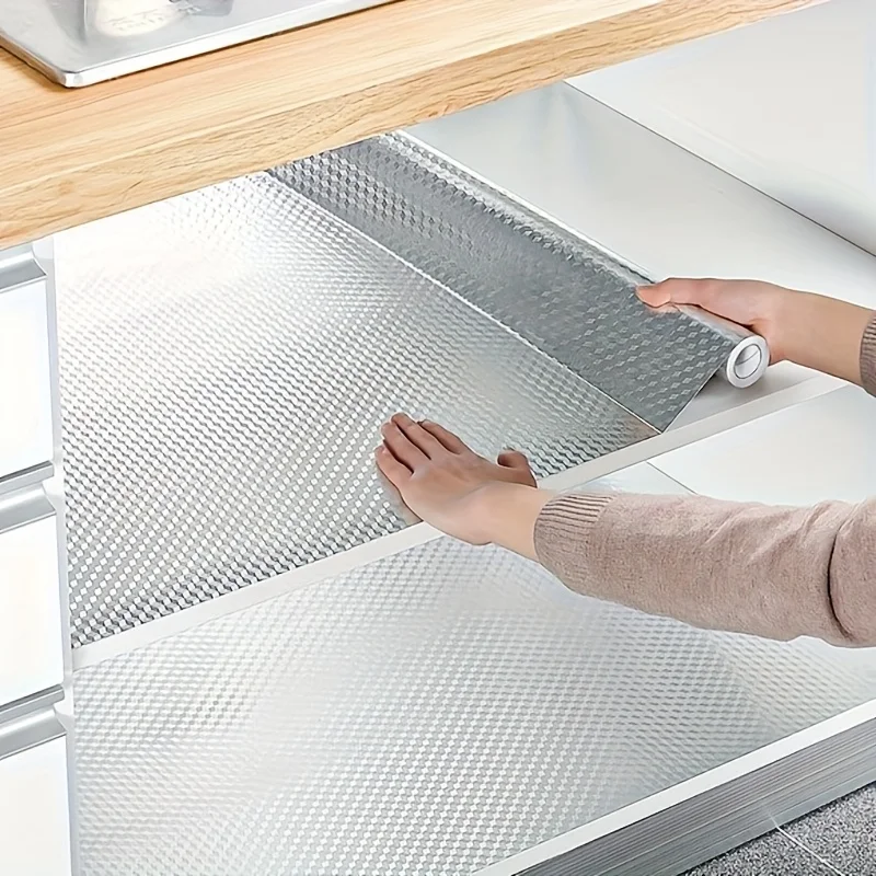 1 Roll High-Temperature Aluminum Kitchen Sticker Waterproof & Oil-Resistant,Durable Plastic Backsplash Kitchen Decor