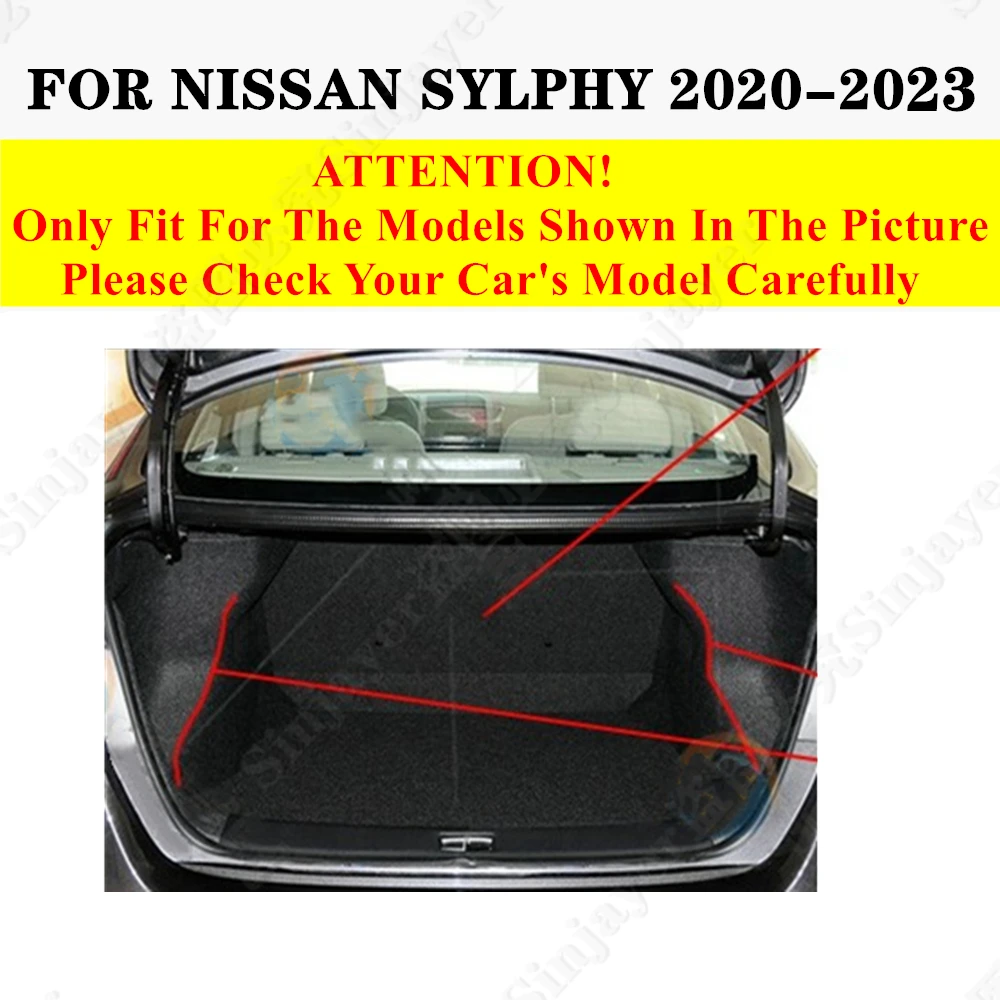 High Side Car trunk mat for NISSAN Sylphy 2023 2022 2021 2020 Tail Boot Tray luggage Pad Rear Cargo Liner Interior Accessories