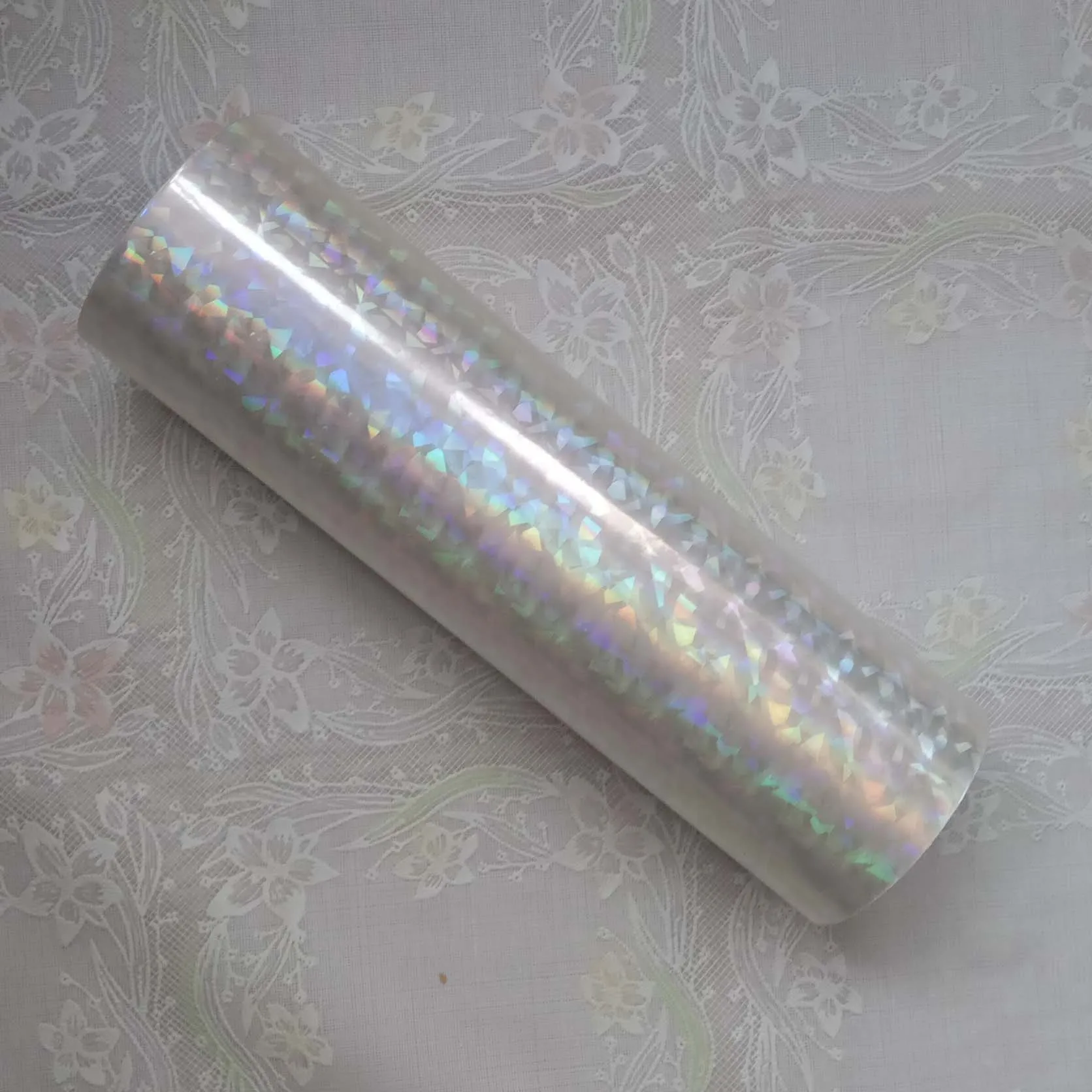 Holographic Foil Transparent Foil Broken Glass Hot Stamping Foil Press on Paper or Plastic, 16cm, 21cm, 64cm Width 120m Length