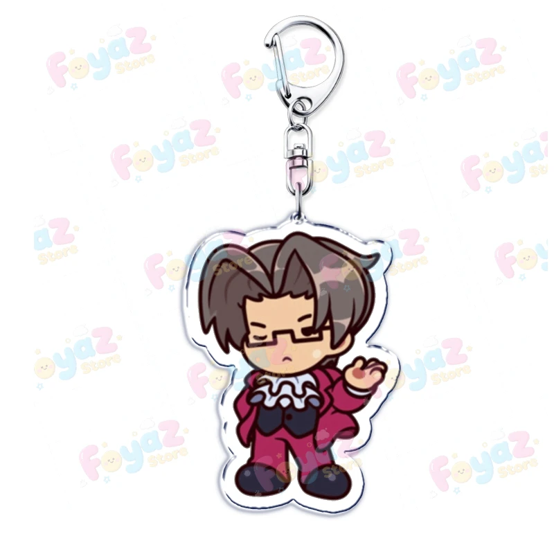 Anime Ace Attorney Keychain Accessories Bag Phoenix Wright Miles Edgeworth Maya Fey Apollo Justice Keyrings Jewelry Fans Gifts