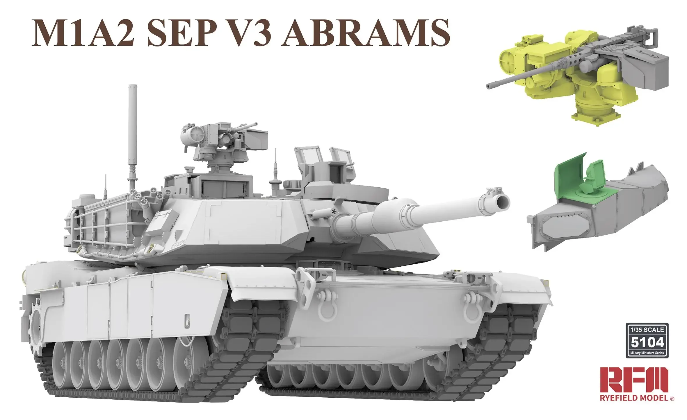 RYEFIELD MODEL RFM RM-5104 1/35 M1A2 SEP V3 Abrams Main Battle Tank - Scale Model Kit