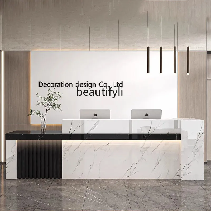 

Beauty Modern Reception Desk Luxury Nordic Office Simple Reception Desks Salon Cashier Mostrador Recepción Commercial Furniture