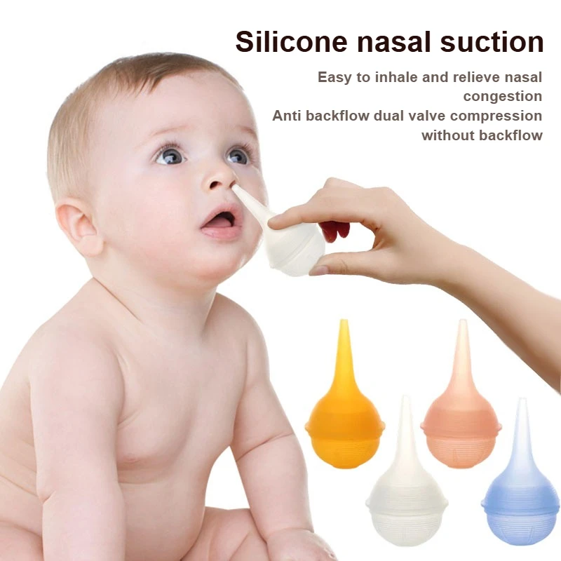 Handheld newborn spherical silicone nasal suction, child care nasal suction device,baby anti reflux design nasal cleaning device