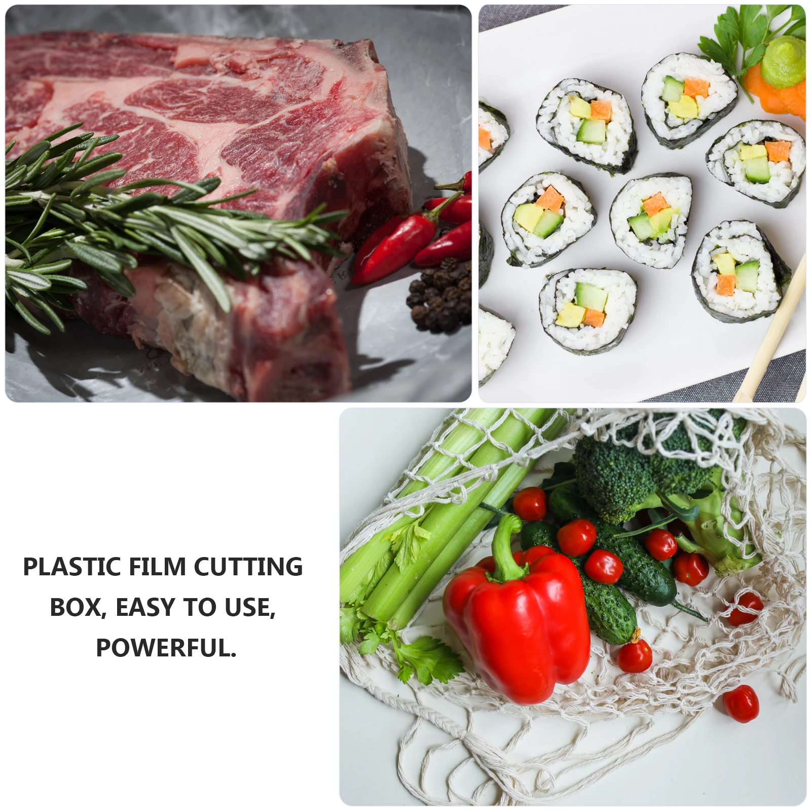 

Plastic Wrap Cutting Box Cling Film Kitchen Foil Storage Holder Household