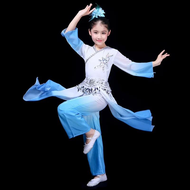 New children's classical dance costumes national costumes Chinese fan dance umbrella dance costumes