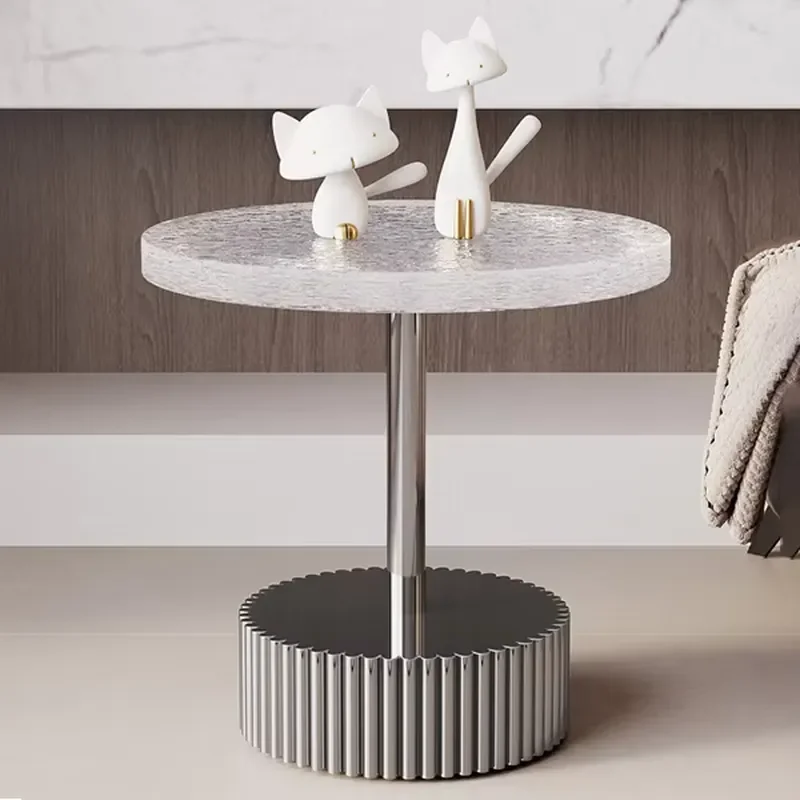 Plastic Products Acrylic Crafts Plastic Sheets- Modern Round Acrylic Side Table -for Living Room, Bedroom & Balcony Use