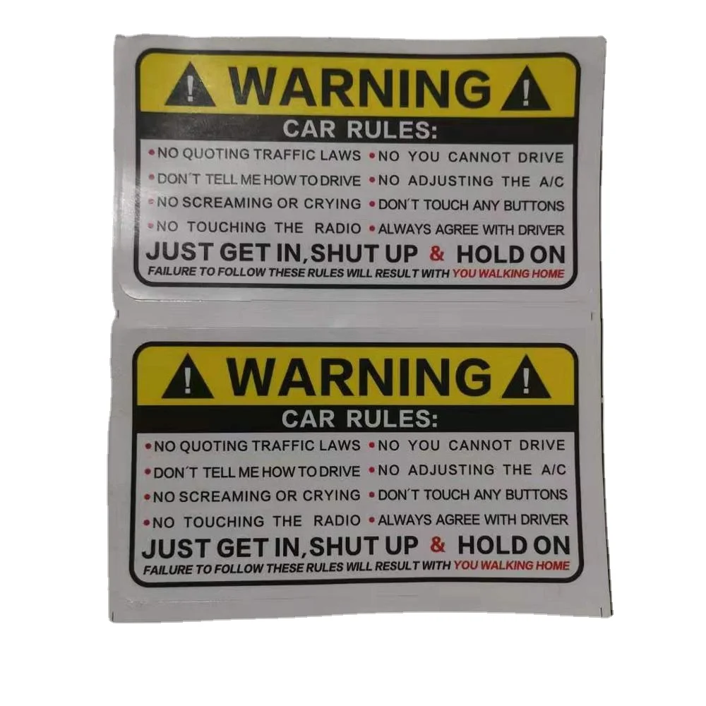 USELESS 2 Pcs 102mmX57mm Yellow Warning Car Body Glass Rules  Automotive Reflective Sticker