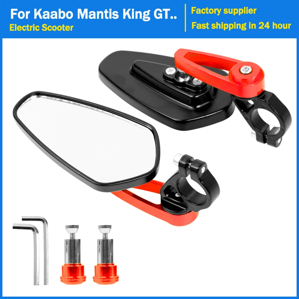 Electric Scooter Rear View Mirror Reflective HD for Kaabo Mantis King GT Safety Adjustable Rotatable Handlebar Rearview Mirrors