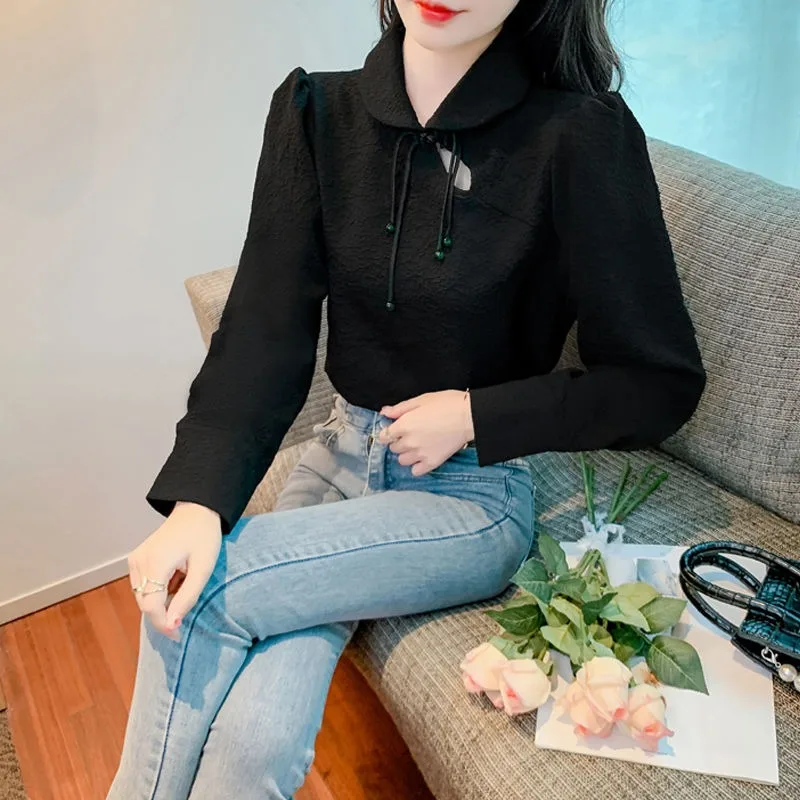 

Топы в китайском стиле для женщин, осень 2023, новые рубашки в стиле ретро, шикарные модные топы