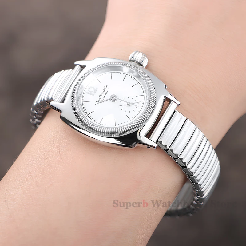 弾性ストレッチ拡張ステンレス鋼時計バンド 12 ミリメートル 14 ミリメートル 16 ミリメートル 18 ミリメートル 20 ミリメートル 22 ミリメートルユニバーサルメタル時計ストラップシルバーゴールドブレスレット