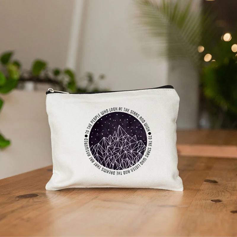 Bolsa de lona con estampado de City Of Starlight para mujer, bolso de cosméticos con cremallera, organizador de lápiz labial, Kit completo de regalo, 2023