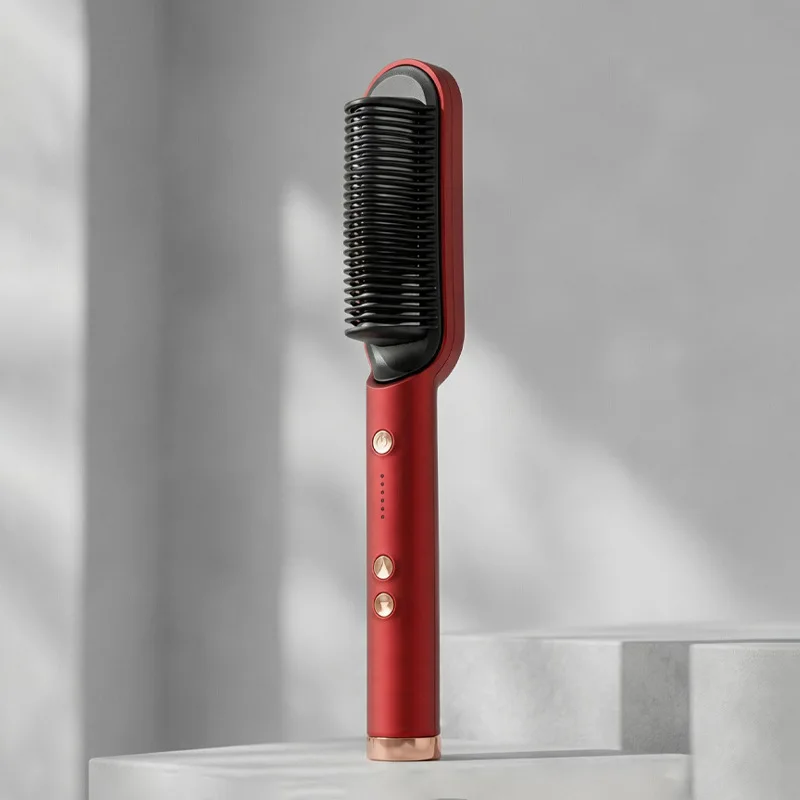 2026 Negative ion straightening comb dual-purpose straightening and curling rod electric heating comb