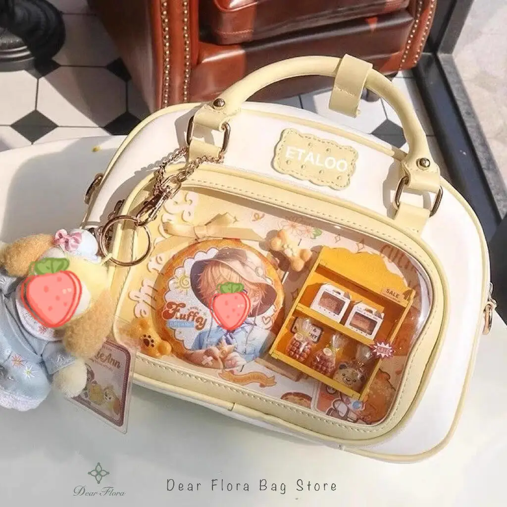 

New Y2K Cute Ita Backpack Comic Exhibition Crossbody Bag Lolita Girl Transparent Cosplay Shoulder Bag DIY Badge Display Handbags